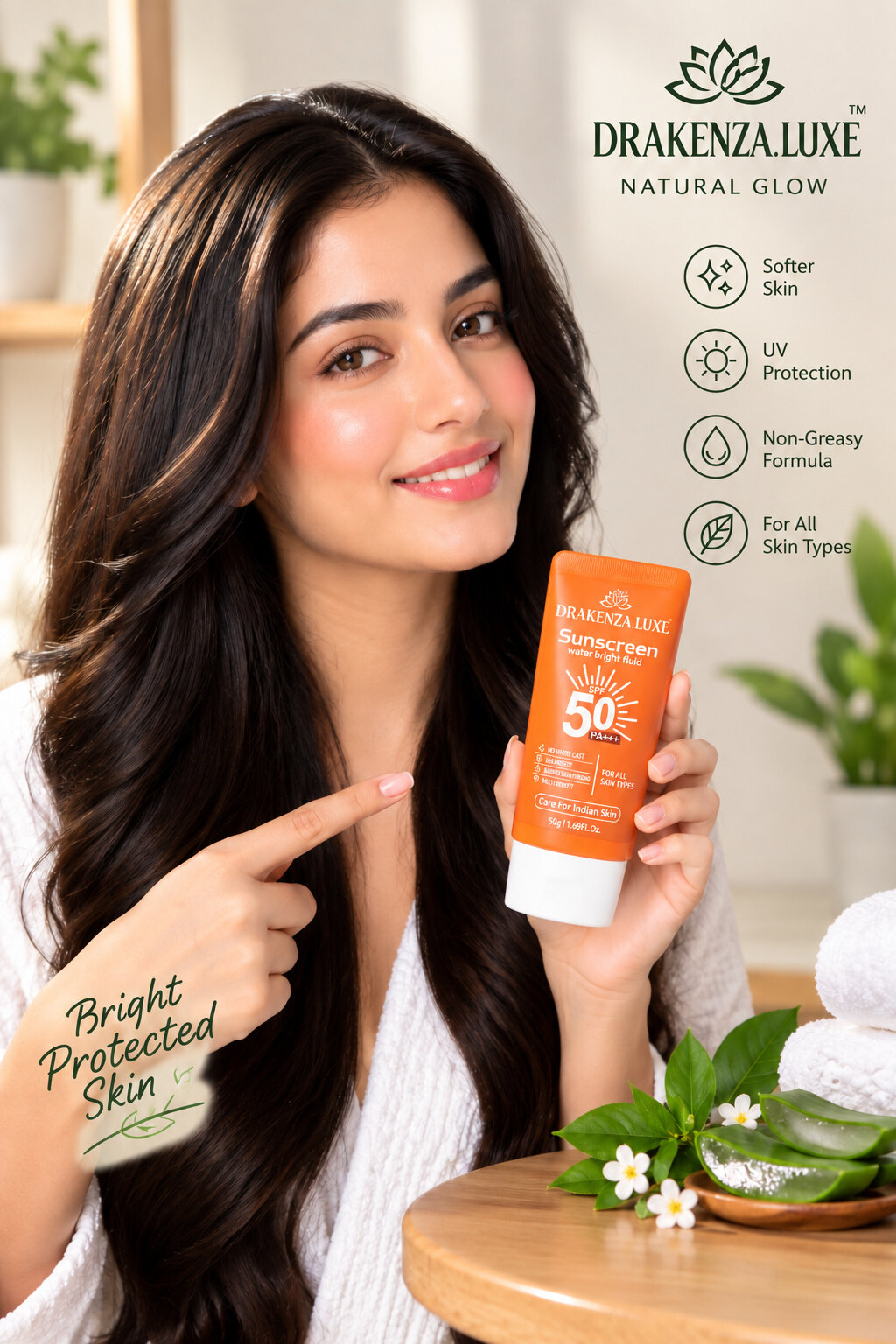 DRAKENZA.LUXE Sunscreen Water Bright Fluid SPF 50 PA+++