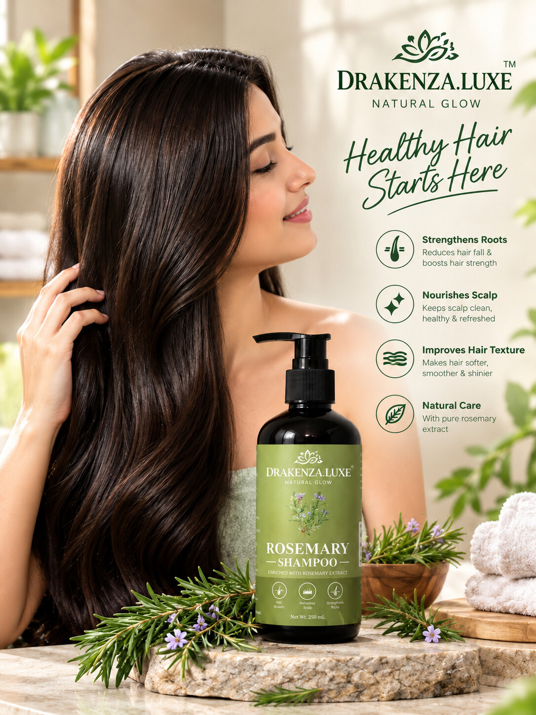 DRAKENZA.LUXE Rosemary Shampoo — Pump Bottle
